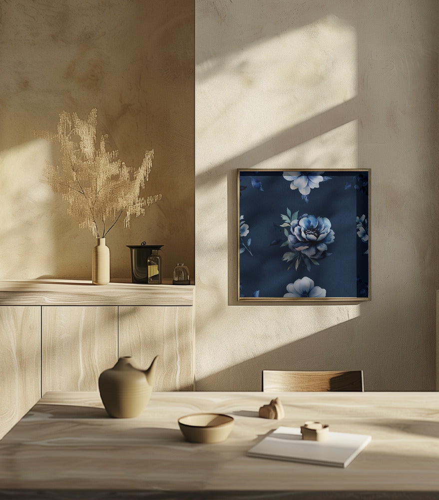 Denim Floral 2 2 Poster och Canvastavla