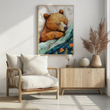 Sleepy Bear animal story Poster och Canvastavla