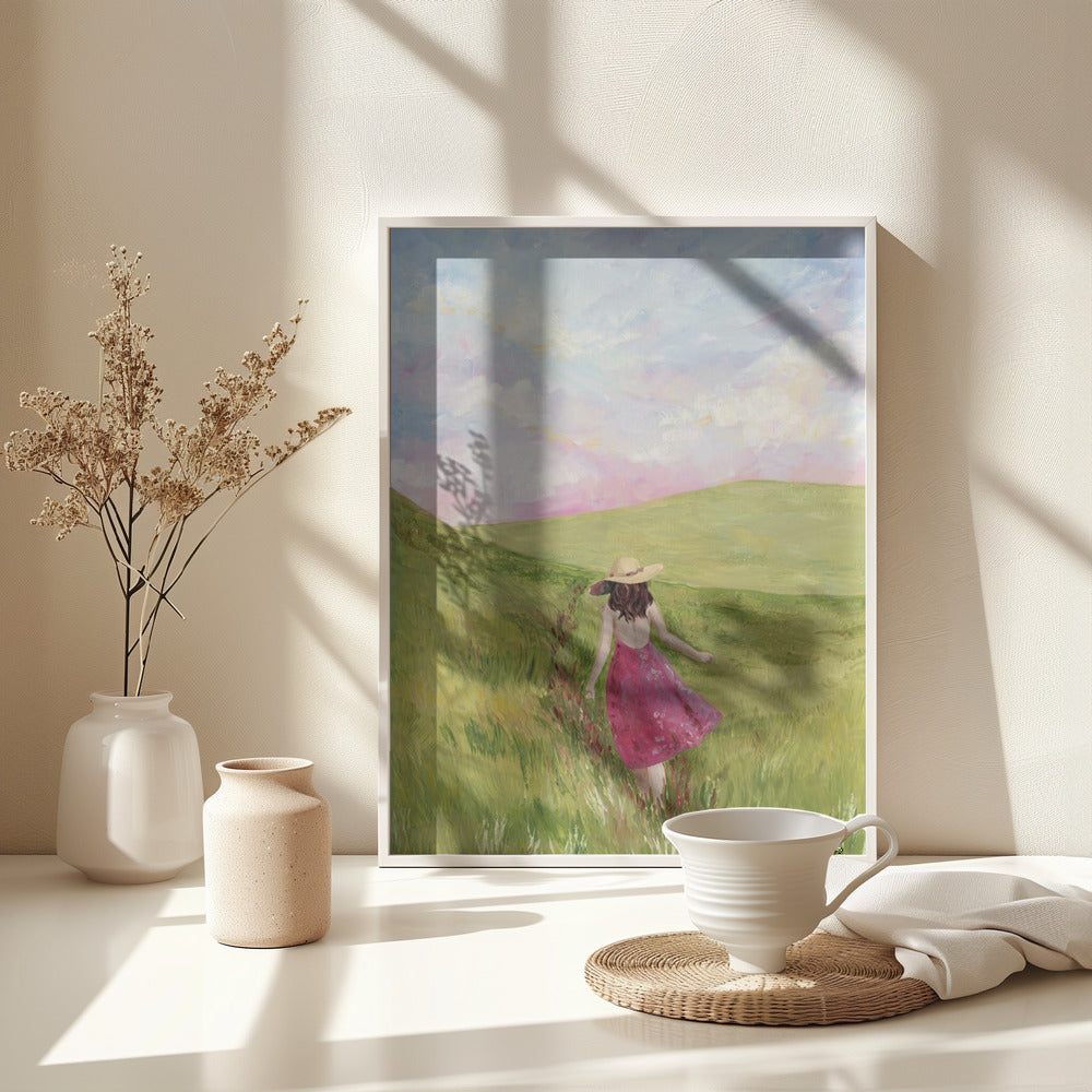 Girl in a meadow Poster och Canvastavla