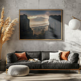 Volcano on ancient ruins Poster och Canvastavla