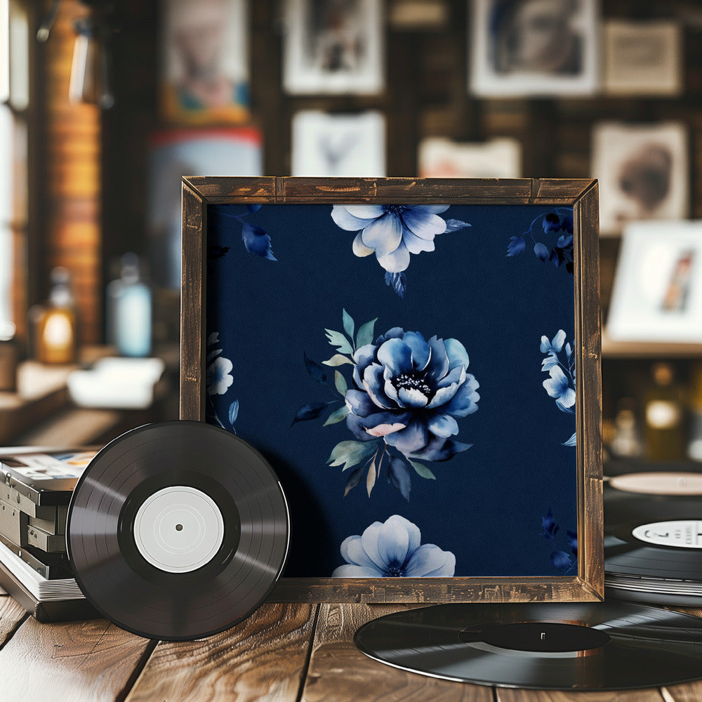 Denim Floral 2 2 Poster och Canvastavla