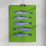 Sardines Lime Green Poster och Canvastavla