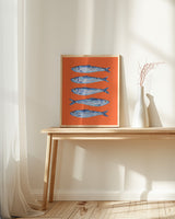 Sardines on Orange Poster och Canvastavla