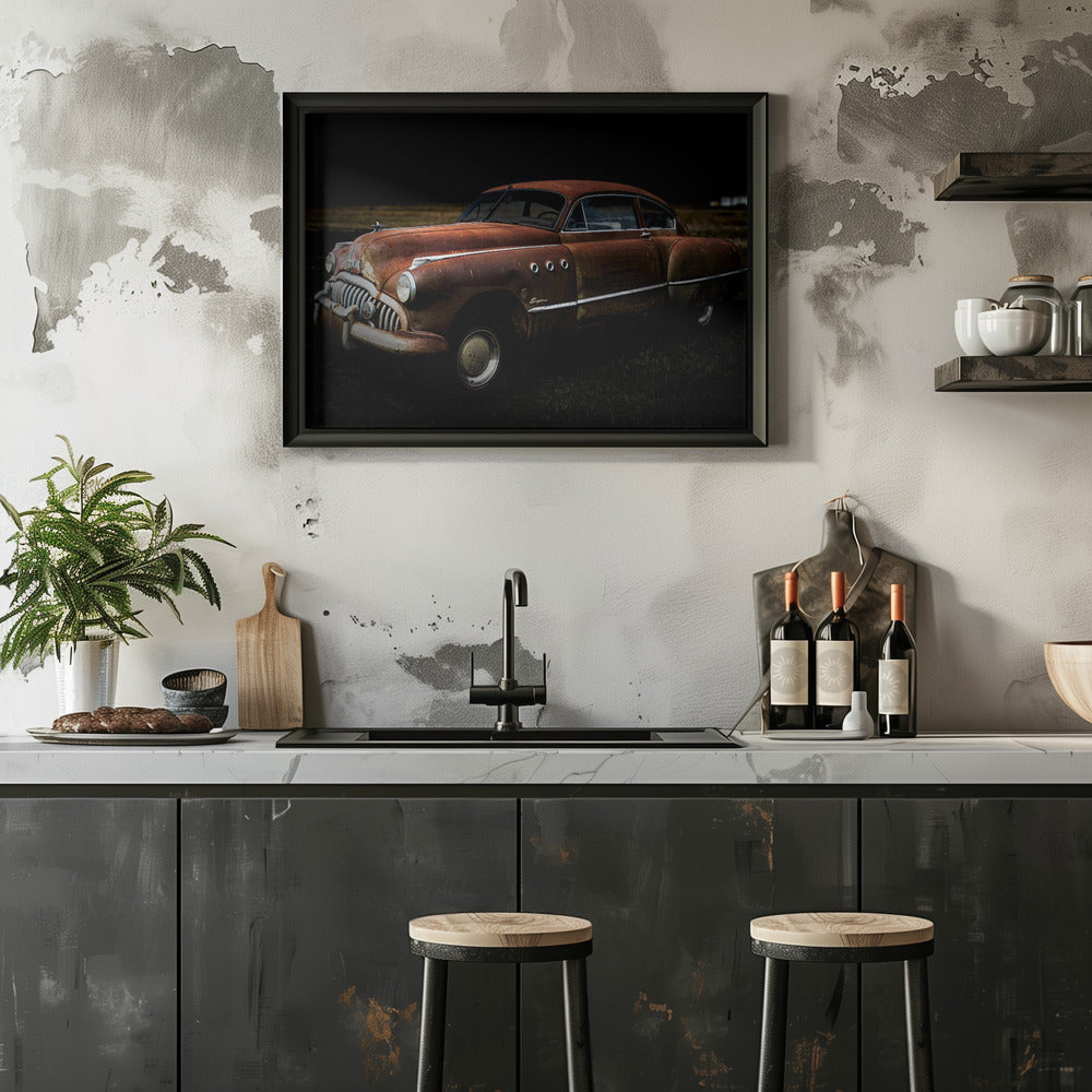 Wrecked Car Poster och Canvastavla