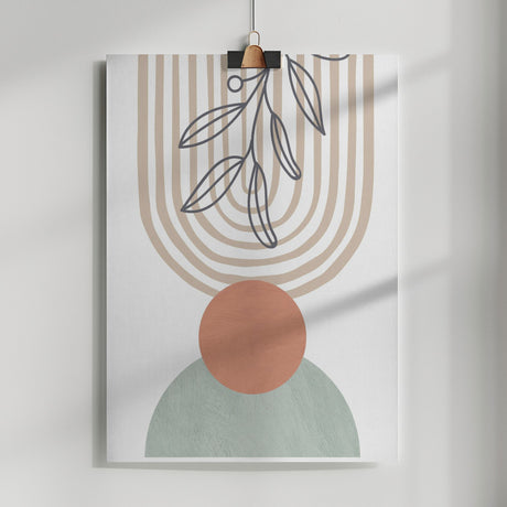 Orange and Green Shapes 2 Poster och Canvastavla