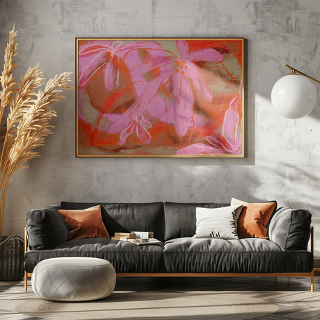 Coral Flower Rythm Poster och Canvastavla