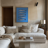 Sardines on Blue Poster och Canvastavla