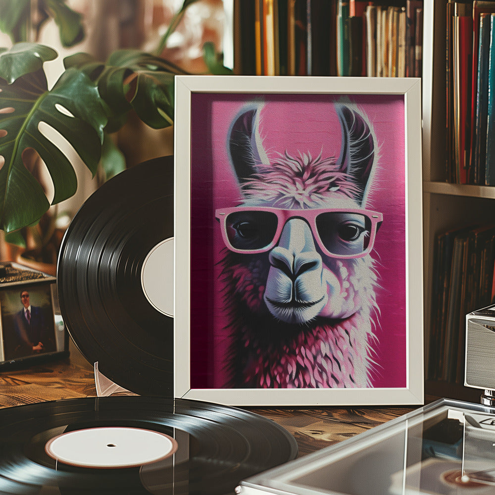 Pink Lama Poster och Canvastavla