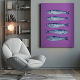 Sardines on Purple Poster och Canvastavla