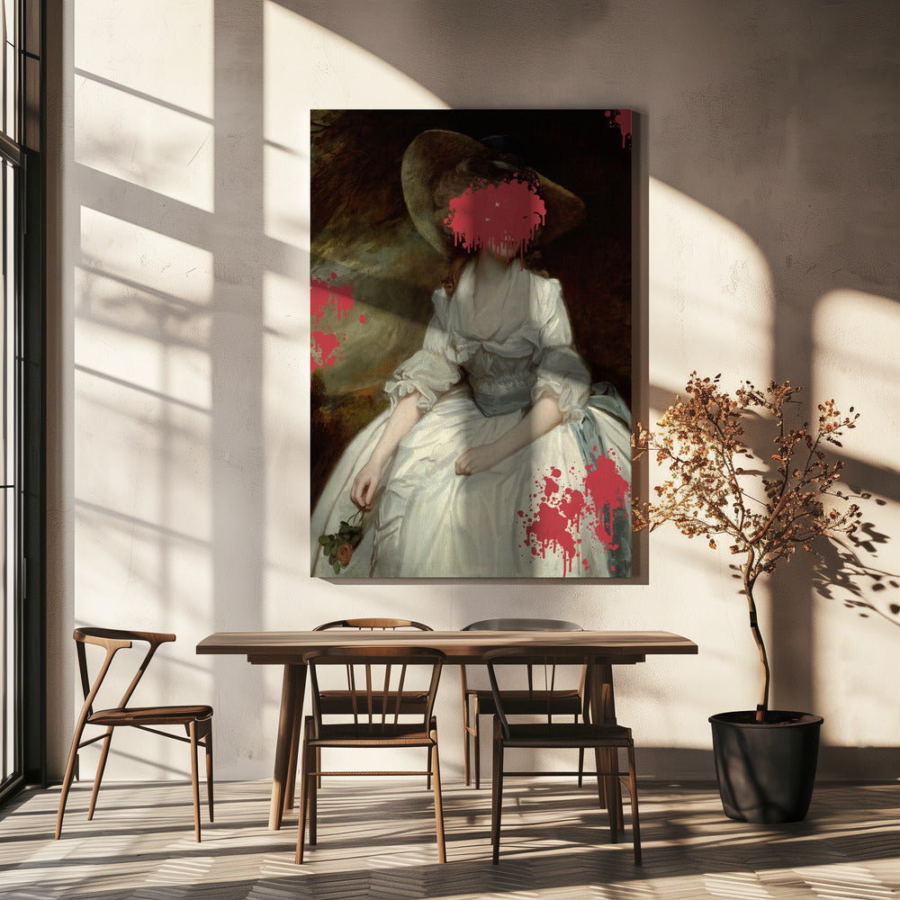 Renaissance Red Splash - Altered Art Poster och Canvastavla