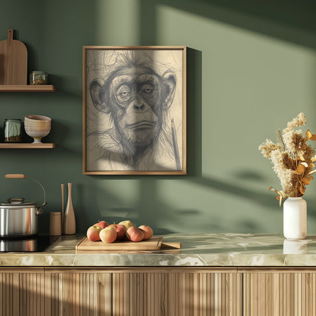 Monkey drawing Poster och Canvastavla