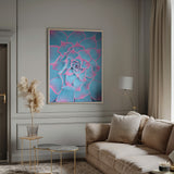 Blue and Pink Succulent Poster och Canvastavla