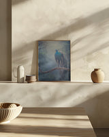 Peacock in Rain Poster och Canvastavla