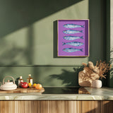 Sardines on Purple Poster och Canvastavla