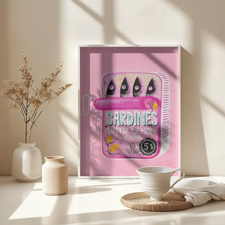 Sardines Tin Can Pink Poster och Canvastavla