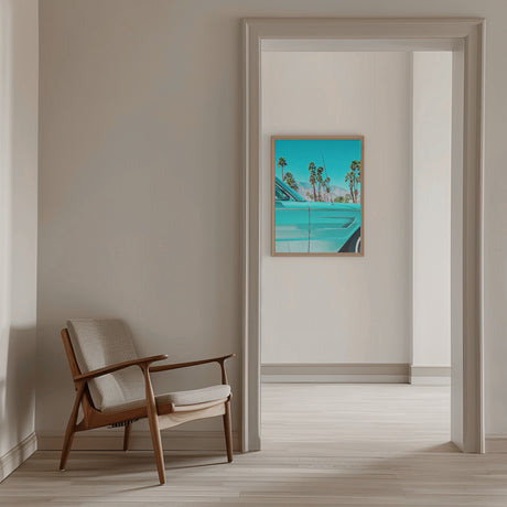Teal Thunderbird in Palm Springs Poster och Canvastavla