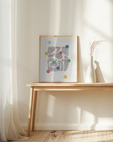 Retro Dots and Paper Poster och Canvastavla