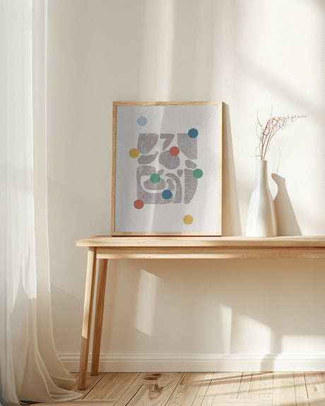 Retro Dots and Paper Poster och Canvastavla