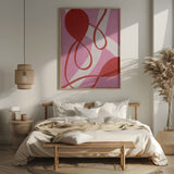 Red and Pink Abstract Poster och Canvastavla