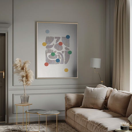 Retro Dots and Paper Poster och Canvastavla