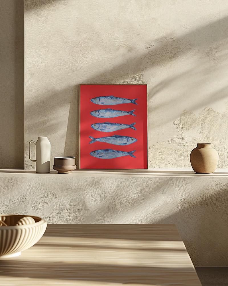 Sardines Berry Red Poster och Canvastavla