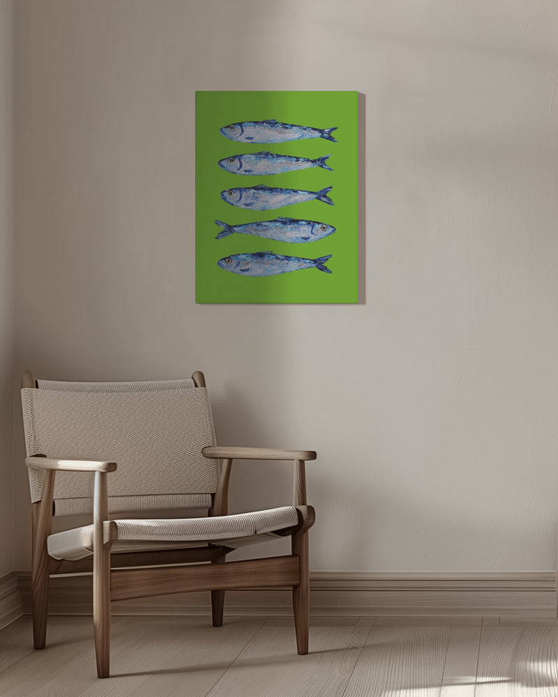 Sardines Lime Green Poster och Canvastavla