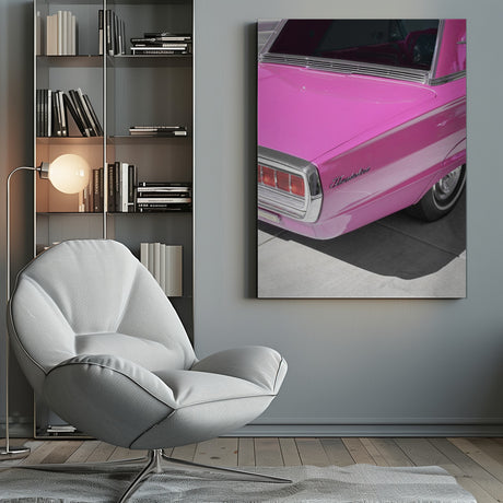 Vintage Pink 1965 Thunderbird Poster och Canvastavla