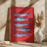 Sardines Berry Red Poster och Canvastavla