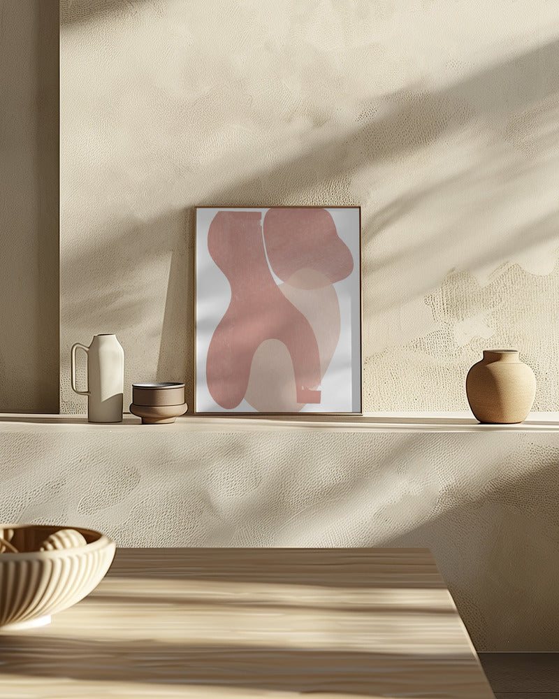 Peach Paper Cut Composition No.2 Poster och Canvastavla