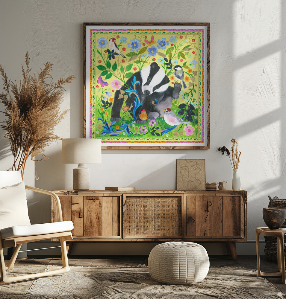 The Baby Badger Garden Poster och Canvastavla