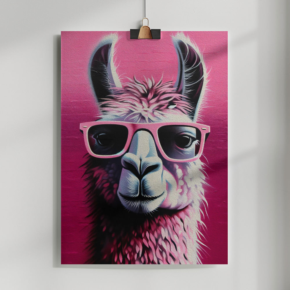 Pink Lama Poster och Canvastavla