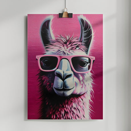 Pink Lama Poster och Canvastavla