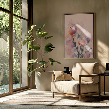 Abstract Coral Flowers (Peach) Poster och Canvastavla