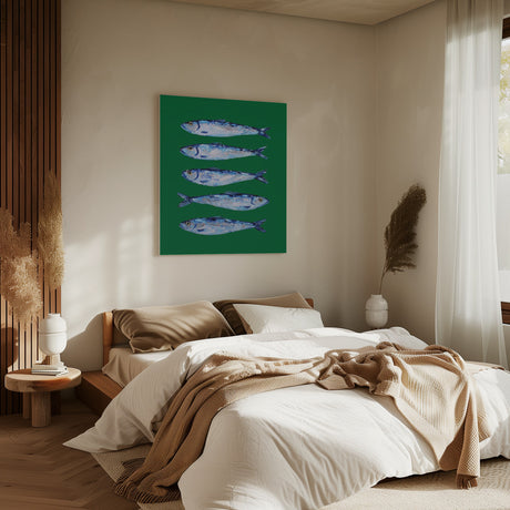Sardines Forest Green Poster och Canvastavla