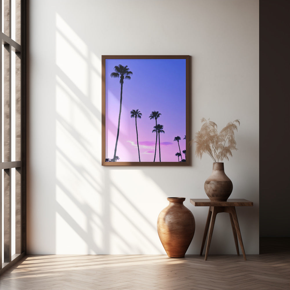 Palm Tree Sunset Poster och Canvastavla