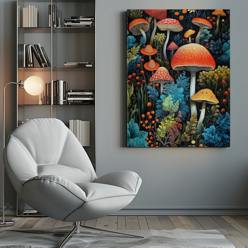 Nature 1 mushrooms Poster och Canvastavla