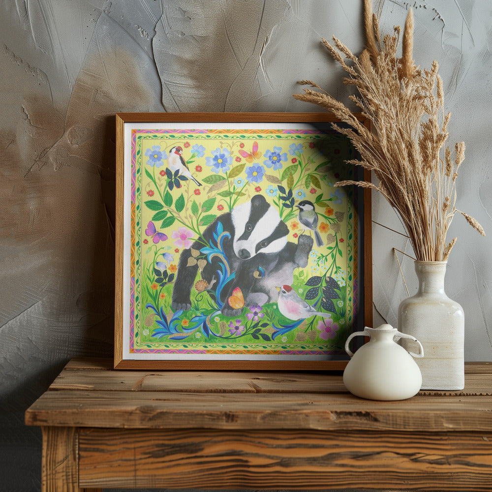 The Baby Badger Garden Poster och Canvastavla