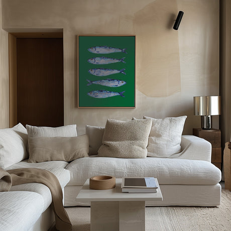 Sardines Forest Green Poster och Canvastavla