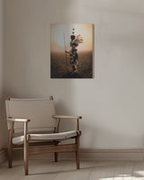 Portrait at Sunrise, Lopit man, Soth Sudan Poster och Canvastavla