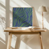 Green Blue Zebra 15 Poster och Canvastavla