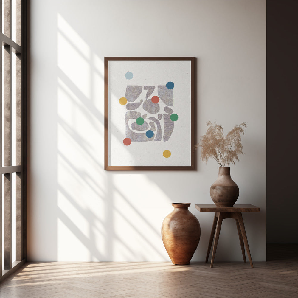 Retro Dots and Paper Poster och Canvastavla