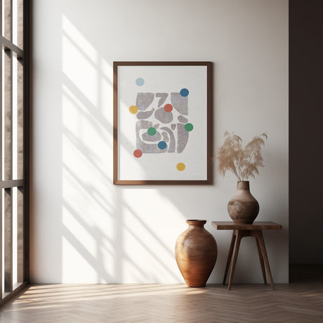 Retro Dots and Paper Poster och Canvastavla