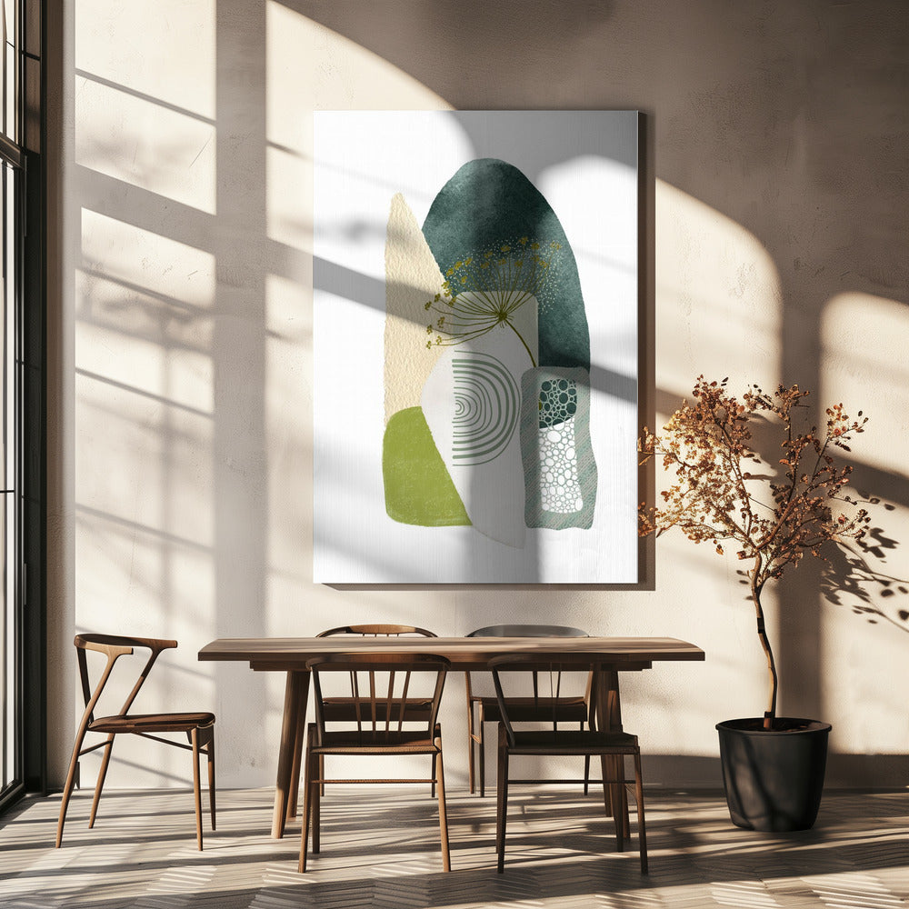 Green Shapes 3 Poster och Canvastavla