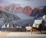 Winter sunset in the mountains Poster och Canvastavla