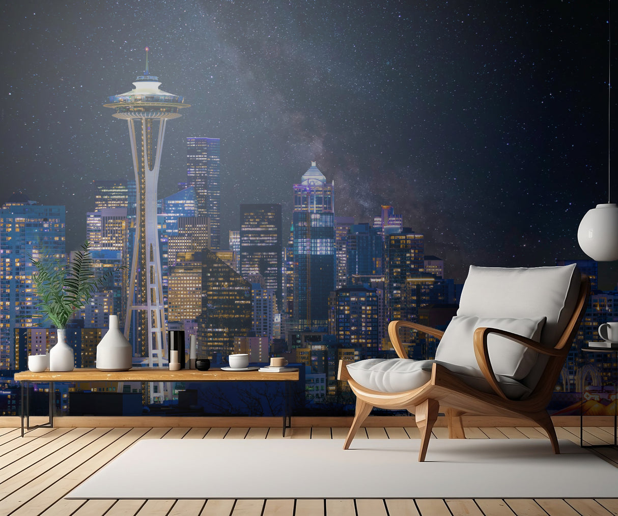 Night at Seattle Poster och Canvastavla