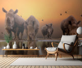 Rhinos by the water..... Poster och Canvastavla