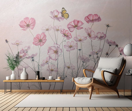 Cosmos and Butterfly Poster och Canvastavla