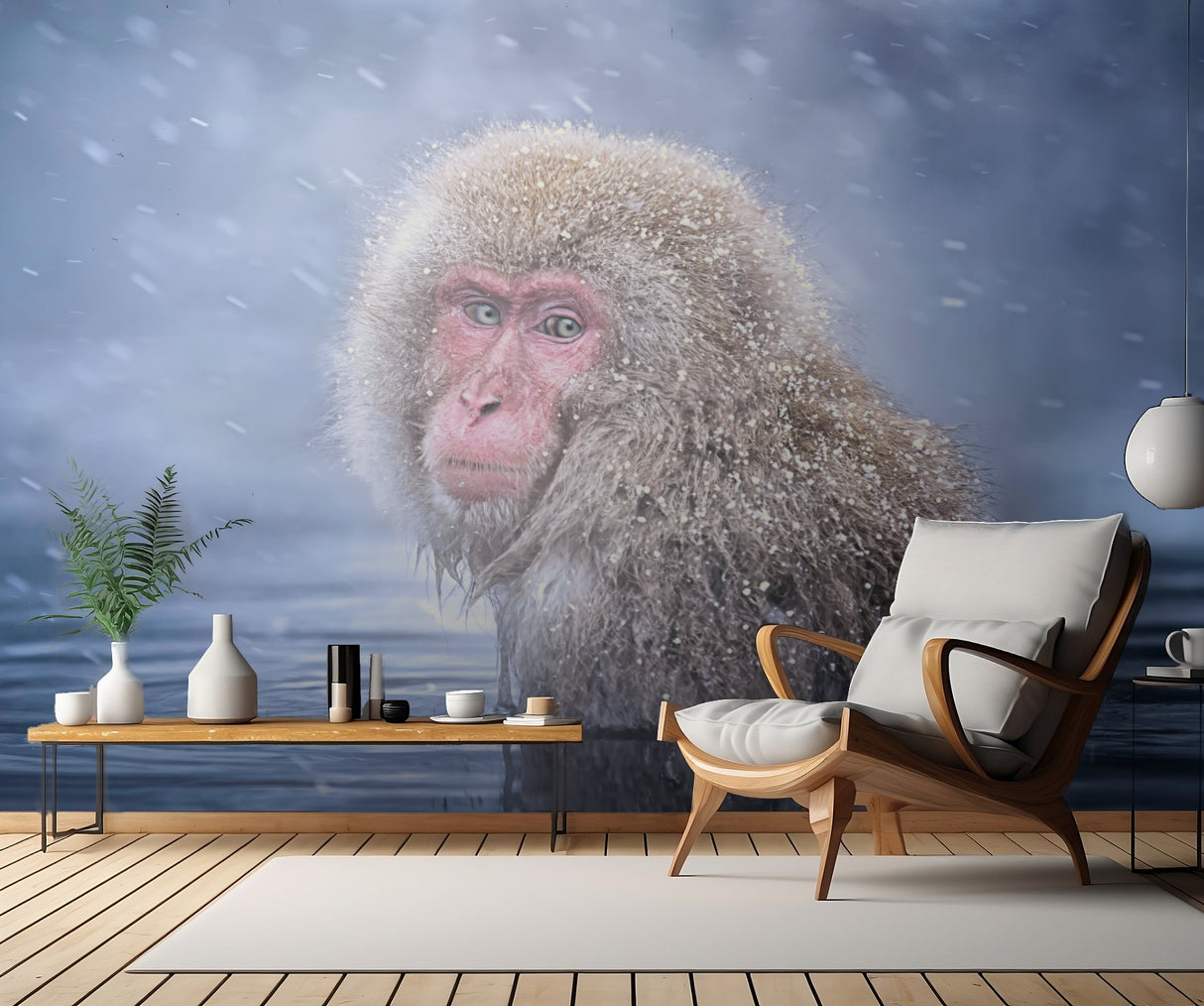 Snow Monkey Poster och Canvastavla