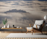 Island in the sea of clouds at sunset Poster och Canvastavla