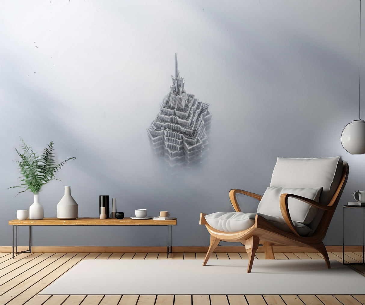 Shanghai Jinmao Tower in Clouds Poster och Canvastavla